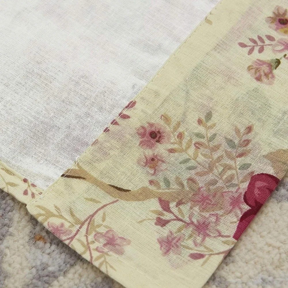 Boutique Antique Window Multicolor Rose Curtains